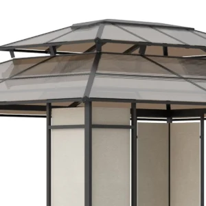 Alternative view of Cenador Almanzor Outsunny techo doble marrón 275x365x300 cm