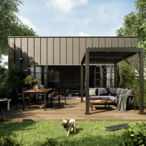 Alternative view of Pérgola de aluminio NATERIAL Clima Bio gris de 313x198 cm