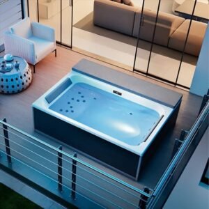 Magic Spa+, 2 plazas, cristal negro, cabezal a la derecha