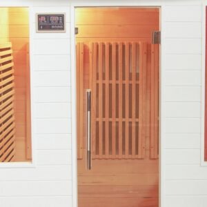 Alternative view of Sauna de infrarrojos paneles de carbono blanco 2600W 4 asientos SNÖ