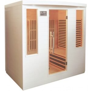 Sauna de infrarrojos paneles de carbono blanco 2600W 4 asientos SNÖ